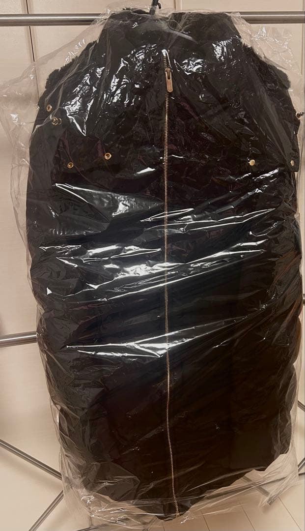 ZARA ダウン コート ファーフード クリーニング済 L 黒 ブラック ロング