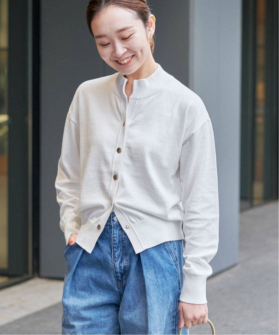お値引き 新品 イエナ 金ボタンベーシックカーディガン