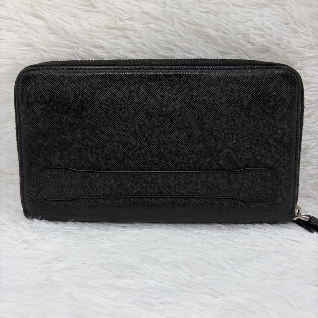 極美品✨プラダ　長財布　ダブルファスナー　トラベルケース　サフィアーノ　ブラック