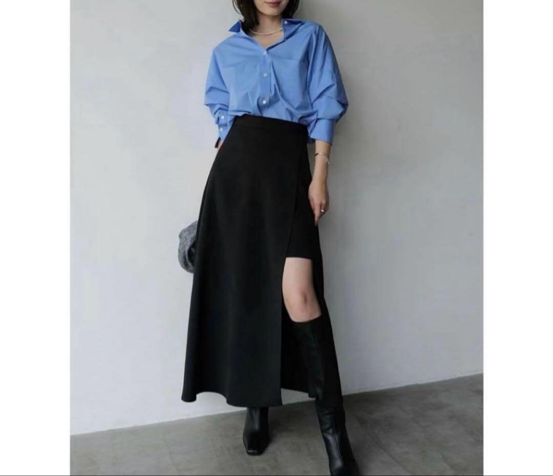 〖 新品 〗アニュアンス　アシンメトリーレイヤードスカート黒　Mサイズ