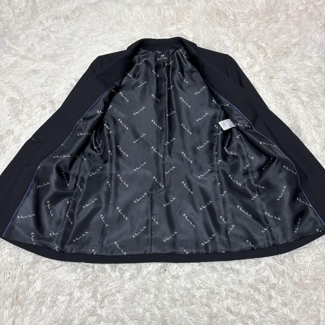 【未使用に近い】ピーエスポールスミス　セットアップ　ブラック　裏地ロゴ　L　40