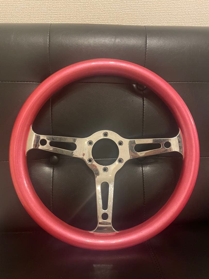 ステアリング/ピンク/35cm/ハンドル/カスタム/車/旧車/レトロ/整備