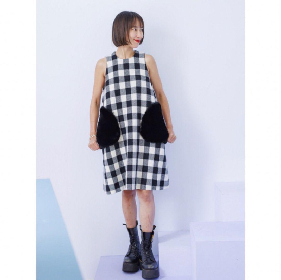 新品未使用NAOKO TAKAI チェック柄ノースリーブワンピース 38