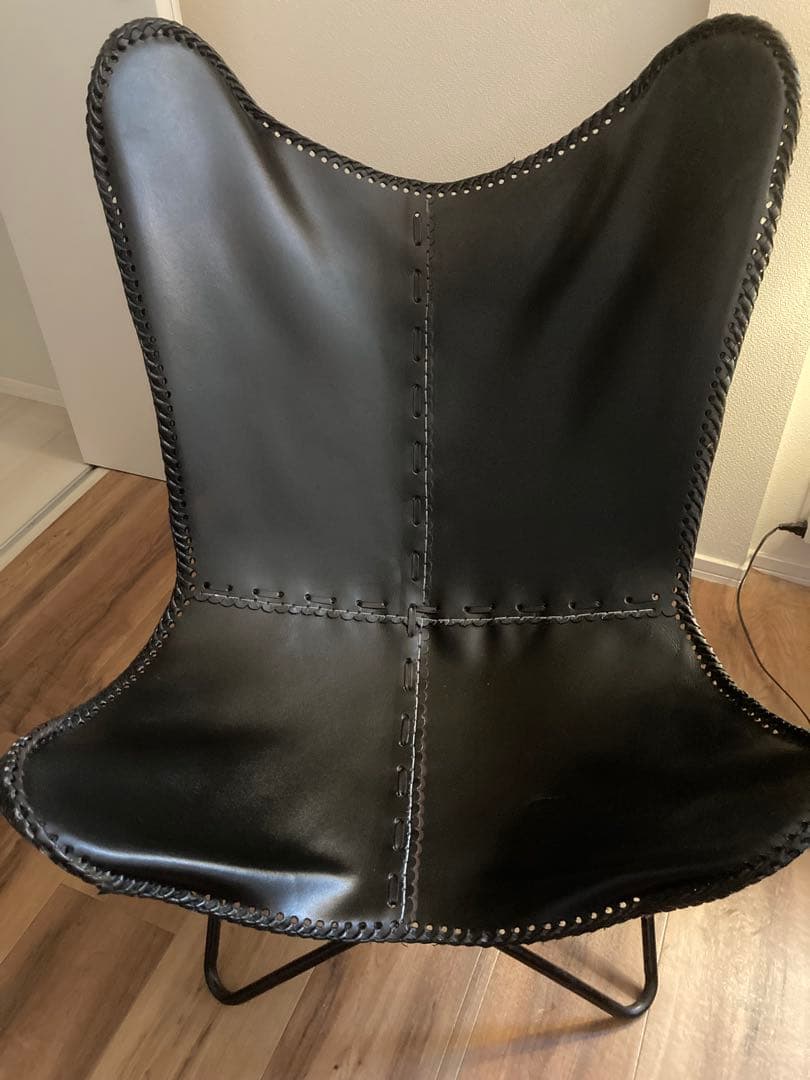 【大人気セール中】バタフライチェア 黒 レザー