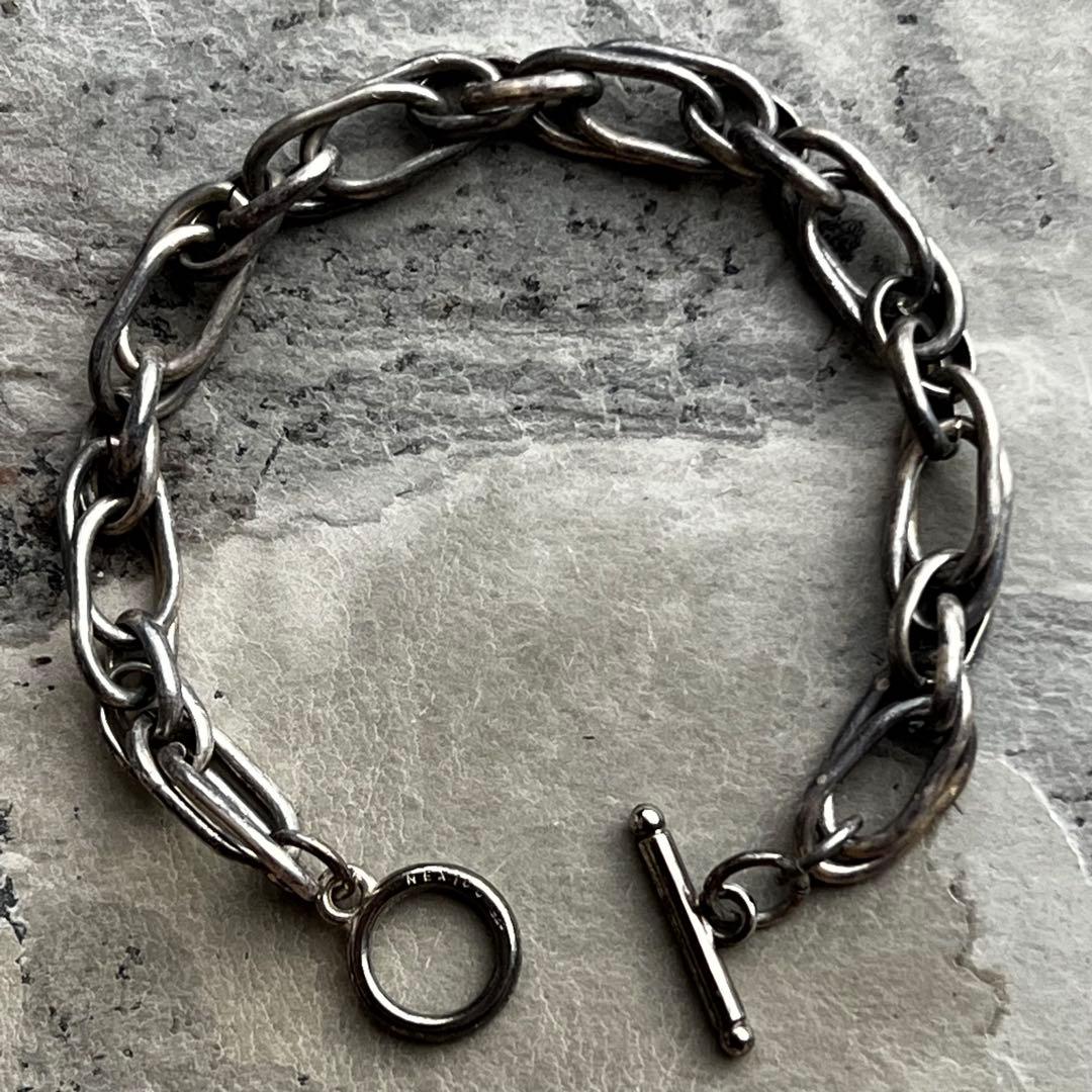 ヴィンテージ ダブル チェーン オーバルフープ メキシコ ブレスレットマンテル