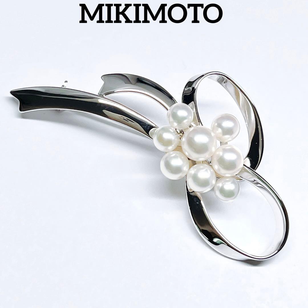 【未使用品】✨MIKIMOTO ミキモト パール　ブローチ　リボン　フラワー