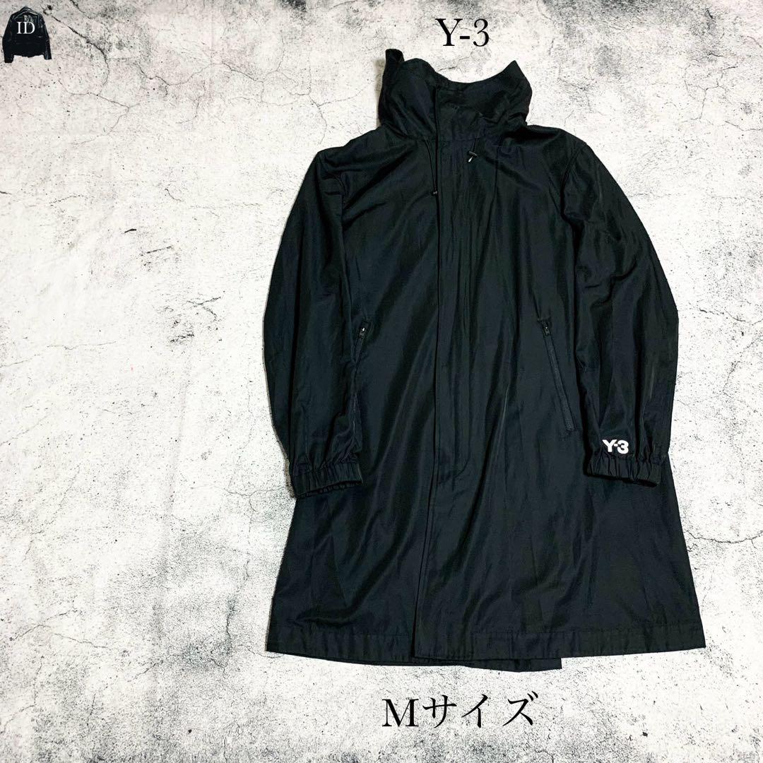 Y-3 ナイロンモッズコート　パーカー　フード　ロングコート　ブラック　Mサイズ