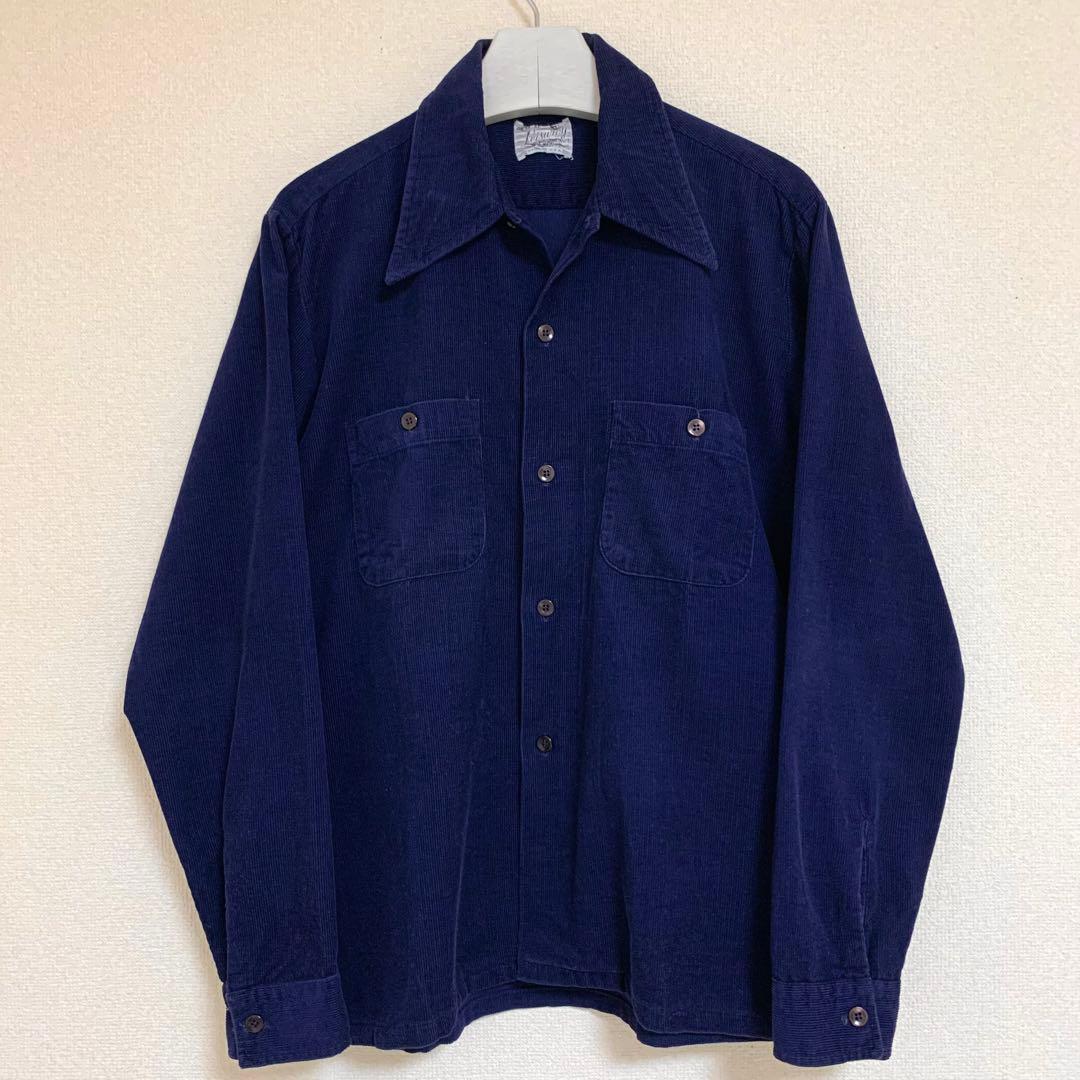 60s Leisuroy USA製 ビンテージ コーデュロイ シャツ M 美品