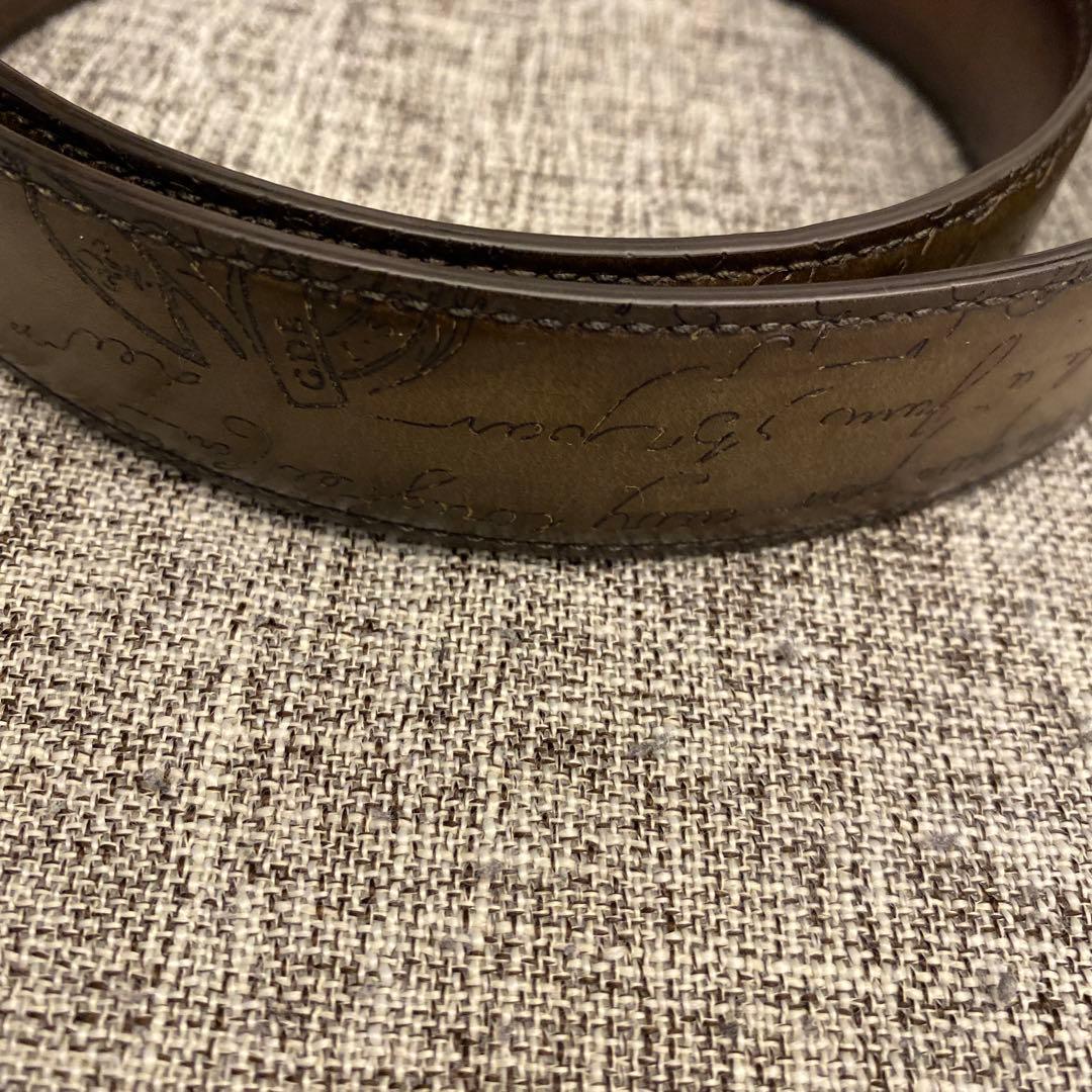 【超希少】ベルルッティ　ベルト　リバーシブル　カリグラフィー　メンズ　ブラウン