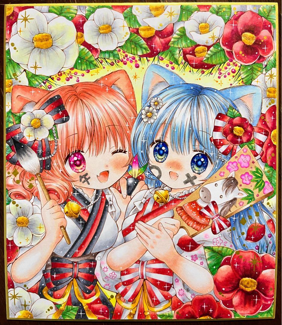 紅白椿˚✧₊⁎ネコの女の子♡