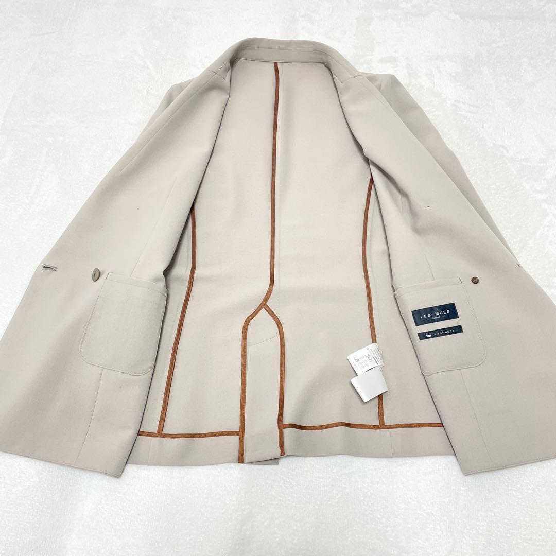 LES MUES ウォッシャブル パンツスーツ セットアップ ダブル グレージュ
