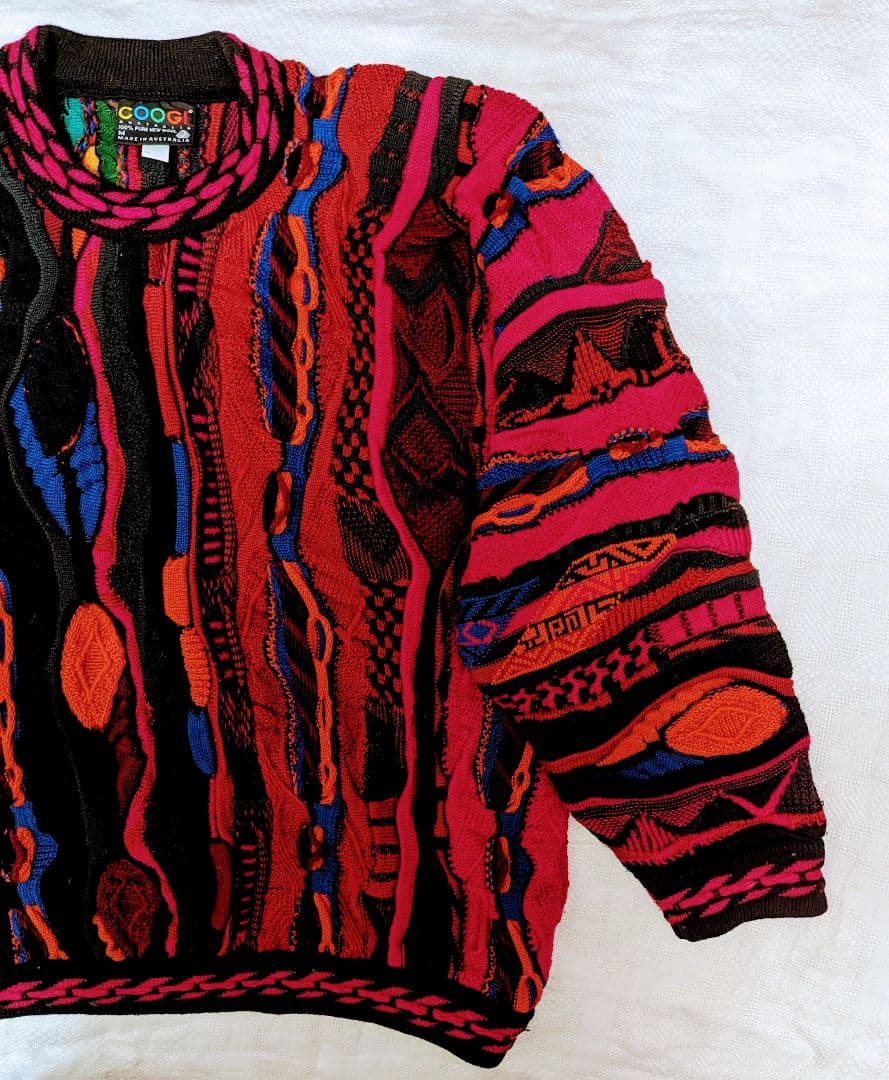 COOGI クージーウールセーター Mサイズマルチカラー3Dニットド派手