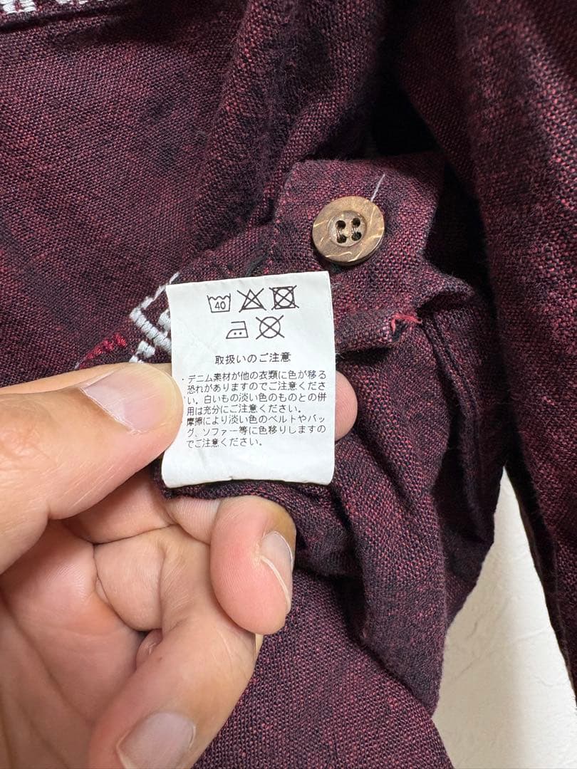 サムライ倶楽部（SAMURAI CLUB）　グアテマラシャツ　バーガンディ