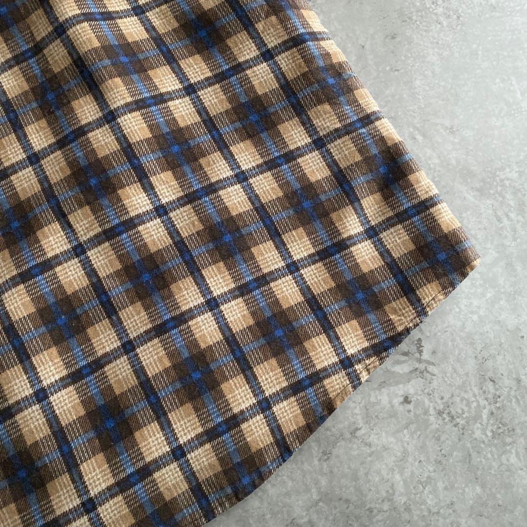 好配色 70s Sears キルティング オンブレ ネルシャツ USA製 XL