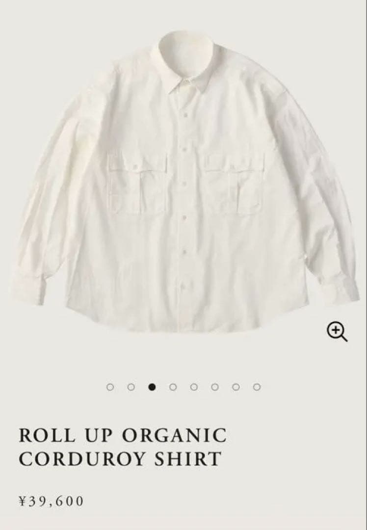 ポータークラシック　ROLL UP ORGANIC CORDUROY SHIRT