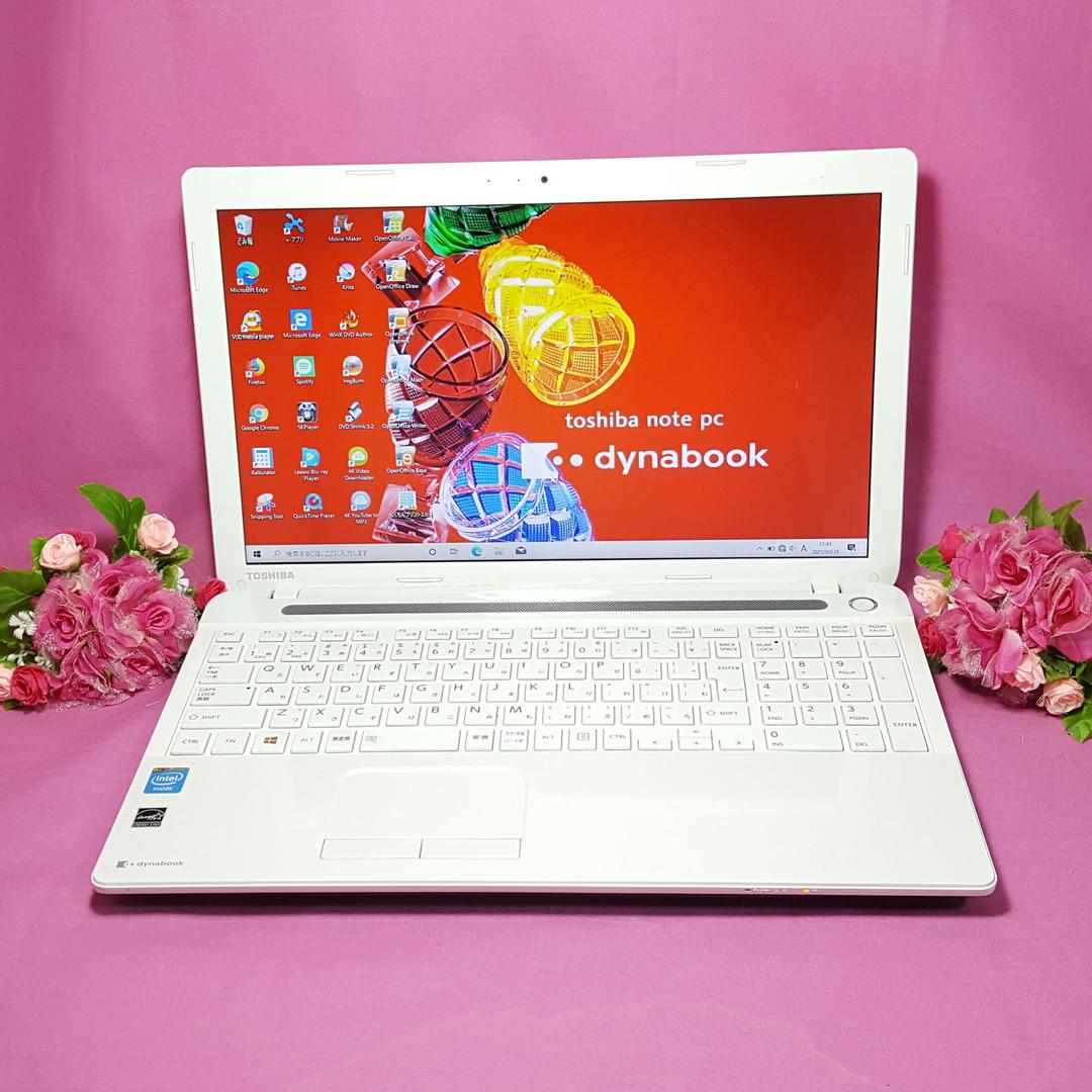 美品✦ホワイト✦dynabook✦Office✦カメラ✦新Win10✦メモリ4G