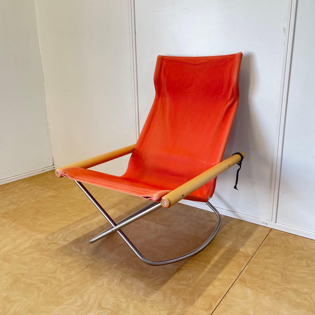 ニーチェアF ロッキング オレンジ 藤栄 Nychair 折りたたみ椅子 イス