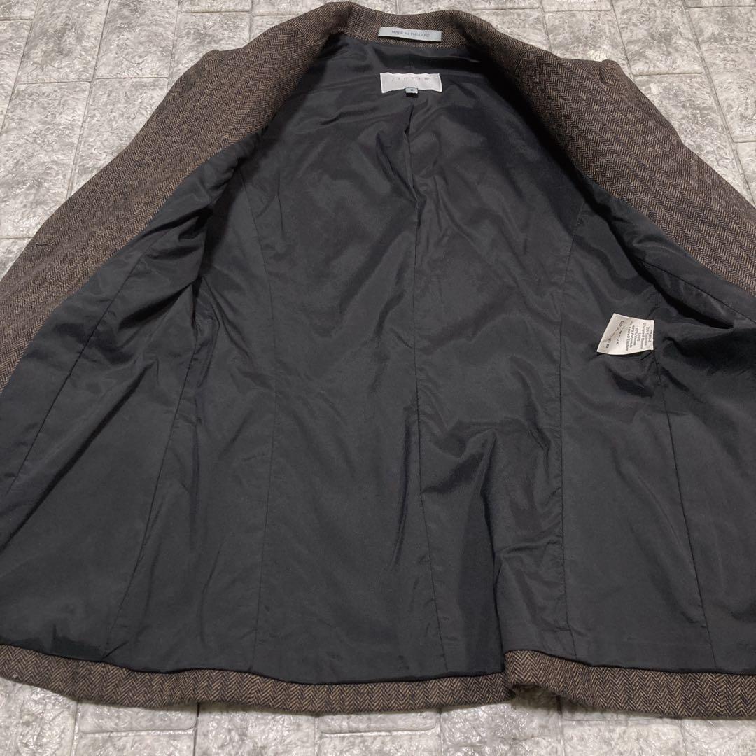 美品　ZIGSAW ジグソー　パンツスーツ　ヘリンボーン　カシミヤ混　英国製