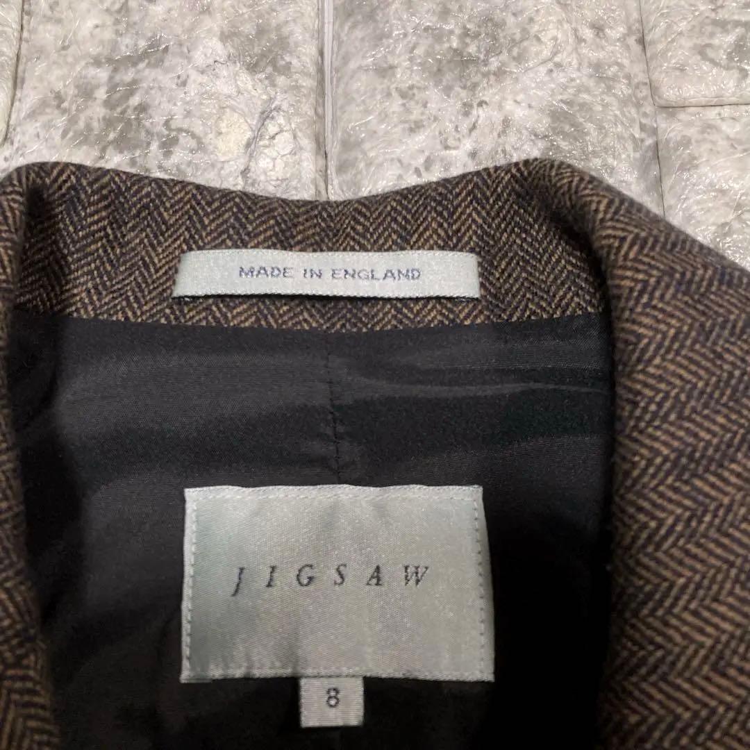 美品　ZIGSAW ジグソー　パンツスーツ　ヘリンボーン　カシミヤ混　英国製