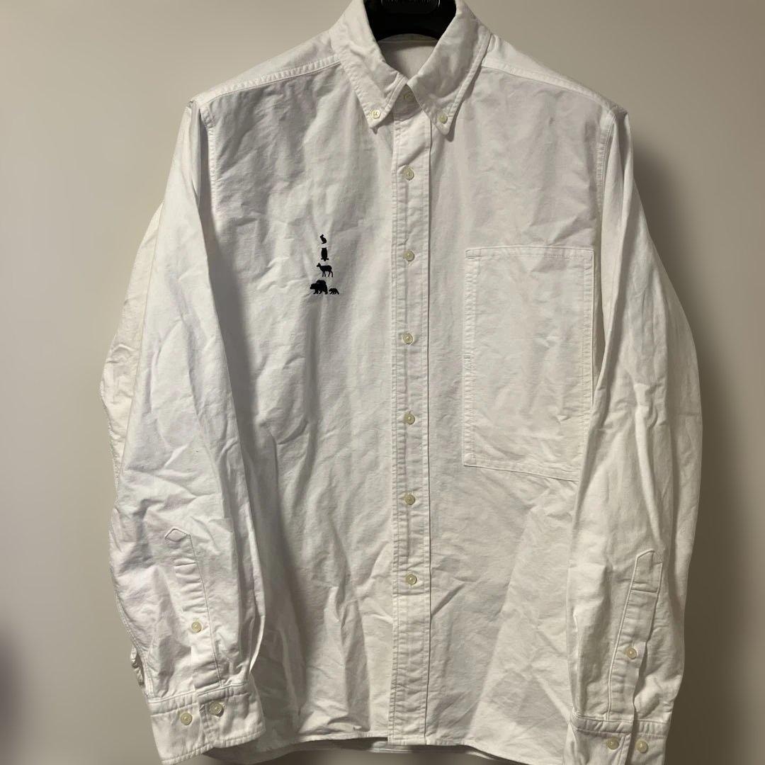 マウンテンリサーチ　BD2021オックスフォード動物刺繍BDシャツ白Lサイズ
