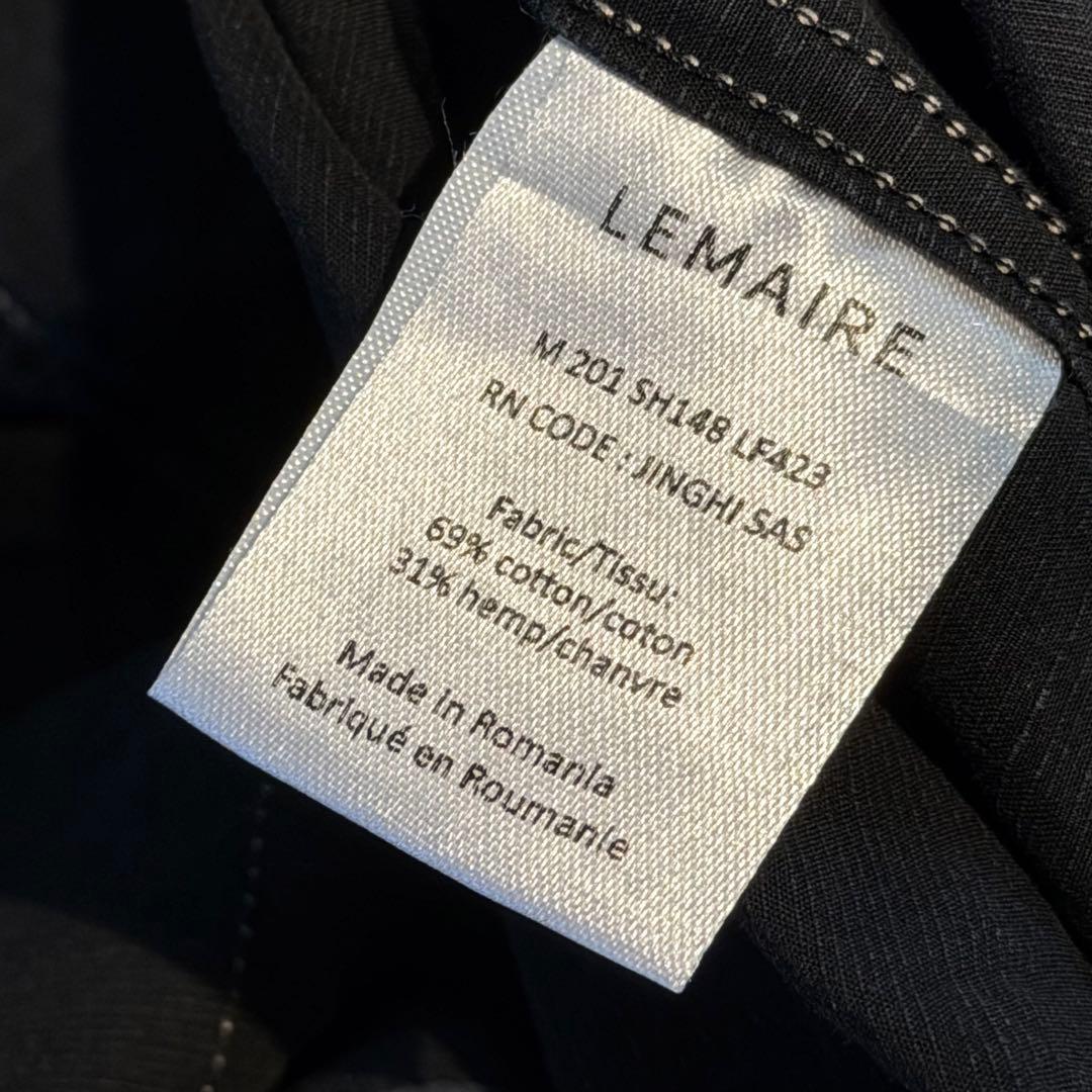 トップス LEMAIRE 20SS BLACK MILITARY SHIRT 50