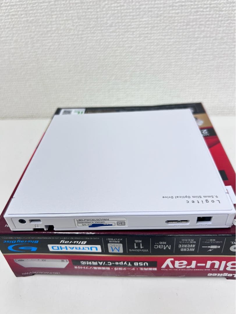 #DVD201ロジテック 外付けブルーレイドライブ LBD-PWC6U3CVWH