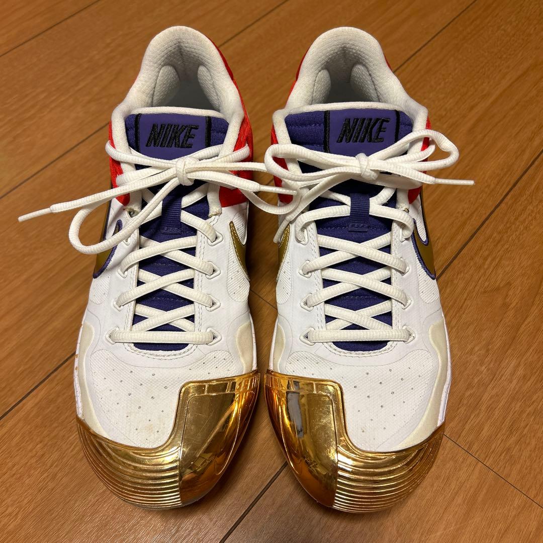 レア！ナイキ 野球 オーダースパイク ホワイト/レッド/ゴールド/パープル27㎝