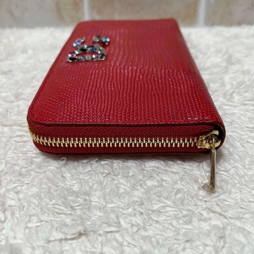 美品 ドルチェアンドガッパーナ 長財布 スタッズ DGロゴ ラウンドジップ