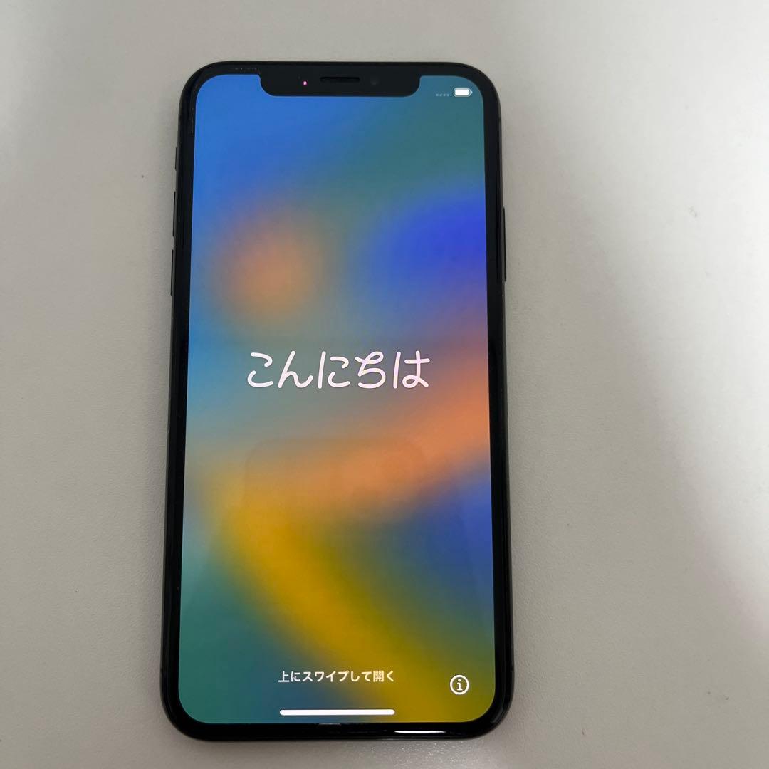 iPhone X スペースグレー　64GB 最大容量74% SIMフリー