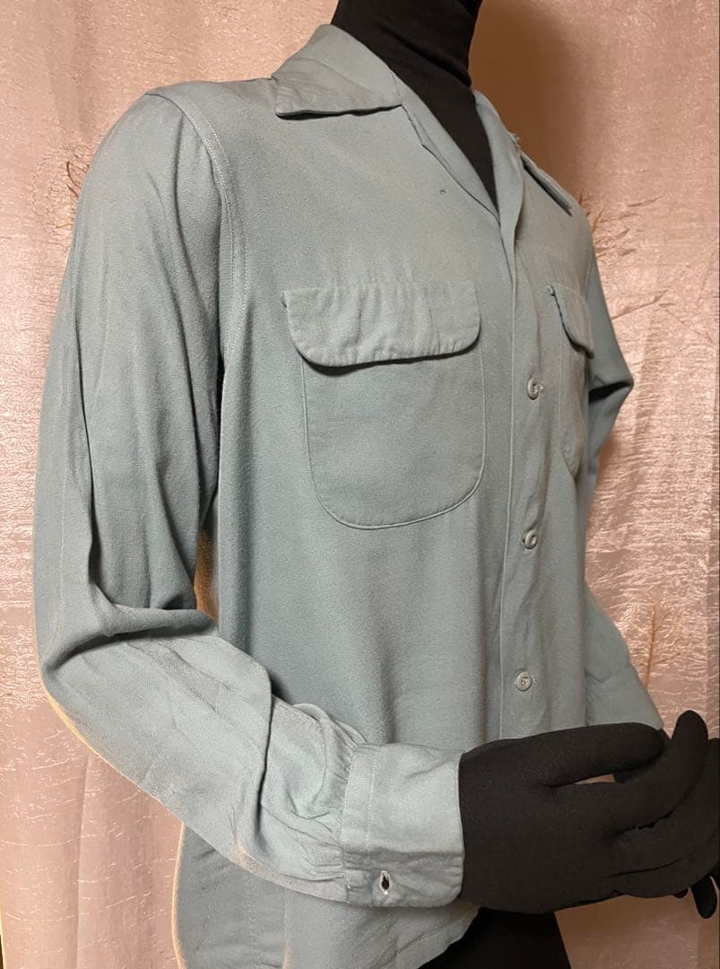50's ARROW GABANARO アイスグリーン レーヨンシャツ