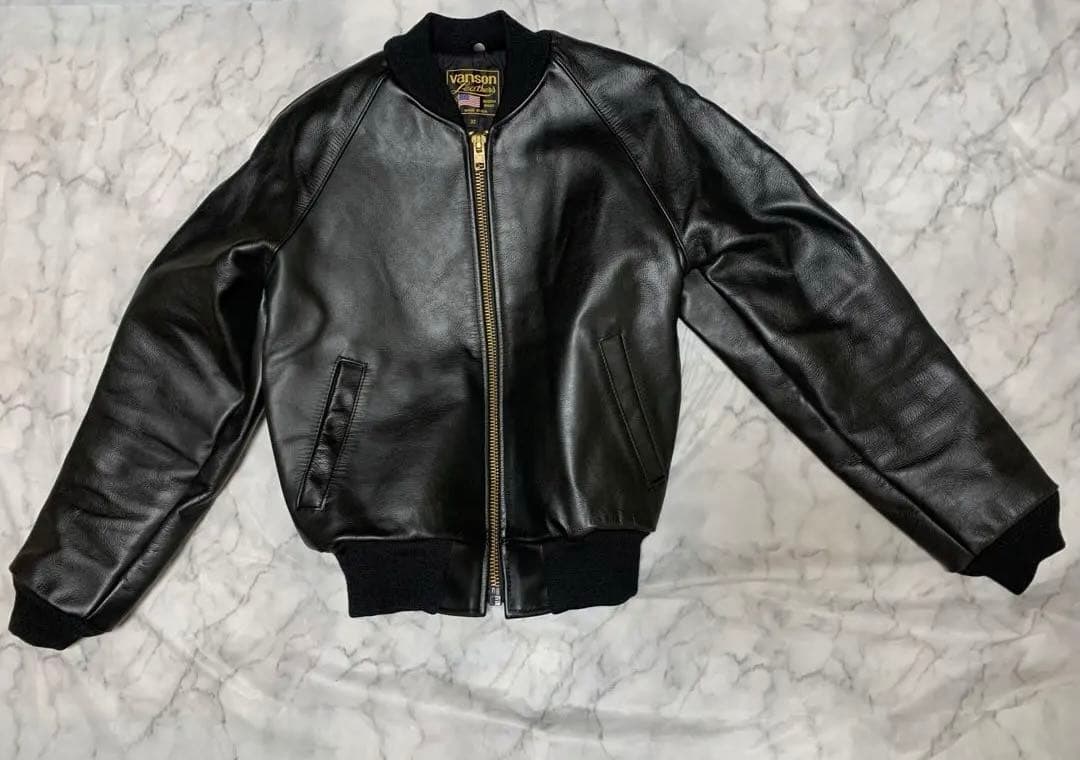 【美品】バンソン USA製 本革 レザージャケット ライダース 肉厚 TJ 32