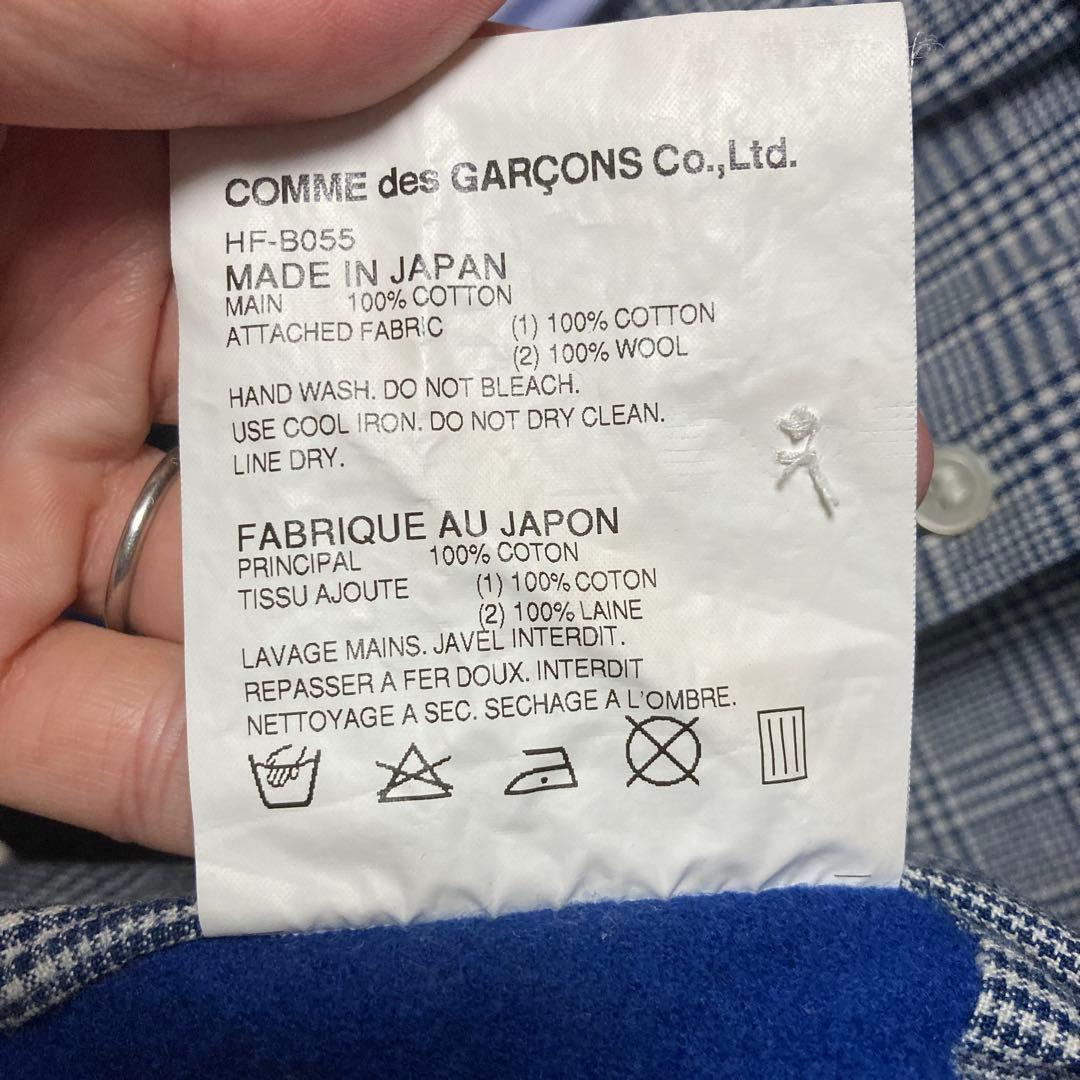 COMME des GARCONS HOMME ウール縮絨パッチワークシャツ