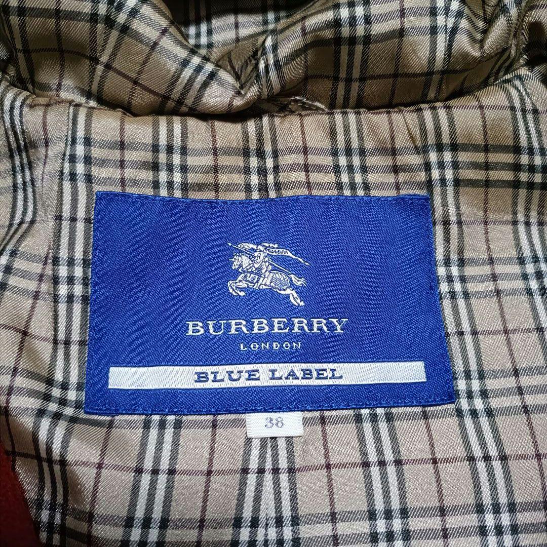 【美品】バーバリーブルーレーベル ダッフルコート ノバチェック レッド 38