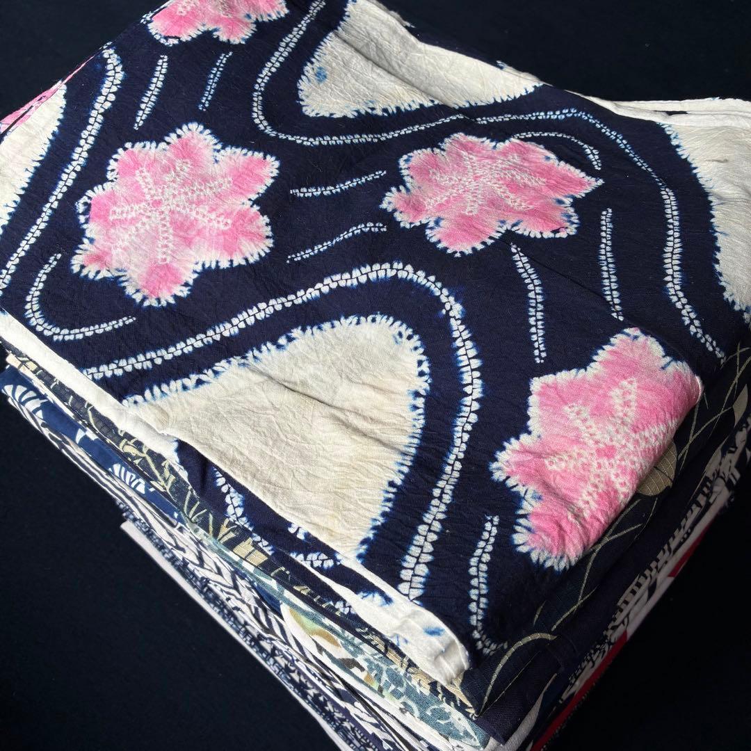 82 女物浴衣14枚男物浴衣5枚おまとめ売り材料綿