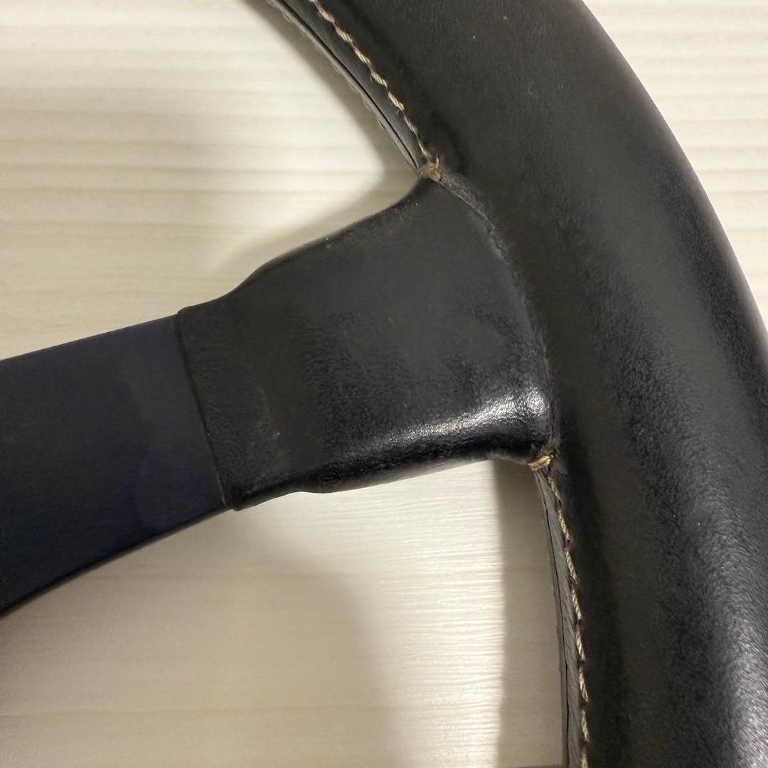 良品 MOMO JACKIE STEWART レザー巻 ステアリング 35cm