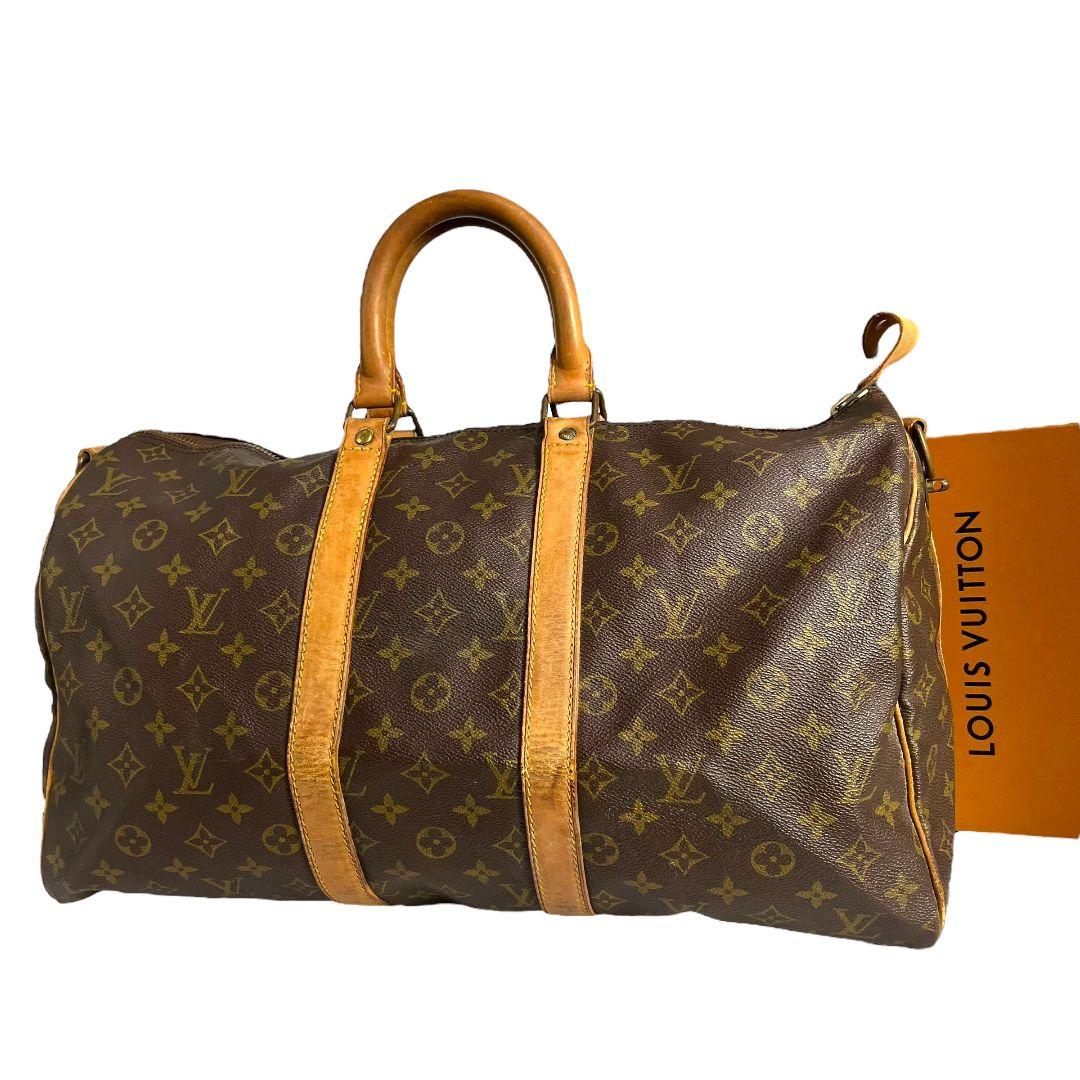 【鑑定済】ルイヴィトン　モノグラム　キーポル45　バンドリエール　ボストンバッグ