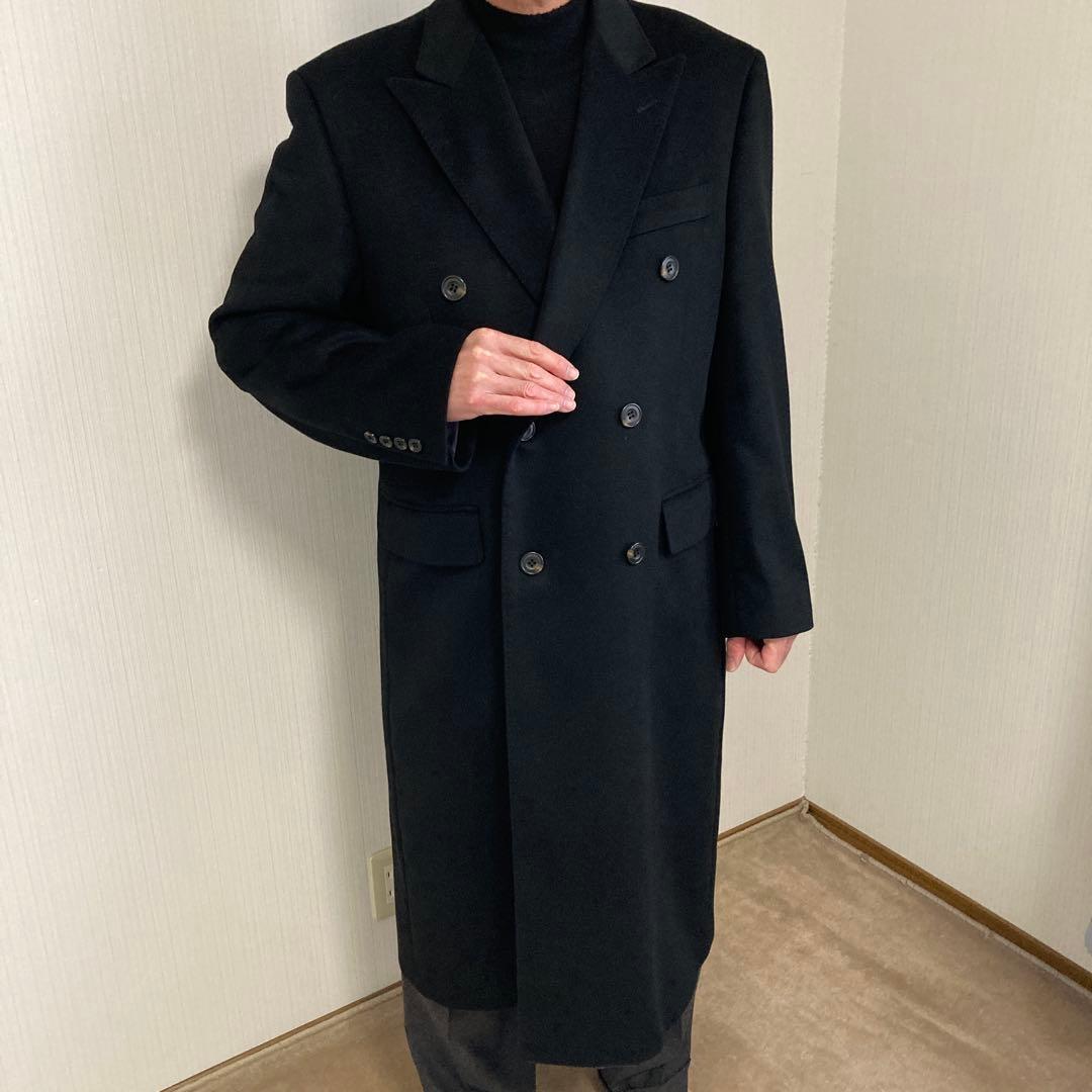 ダブルブレストチェスターコート ブラック