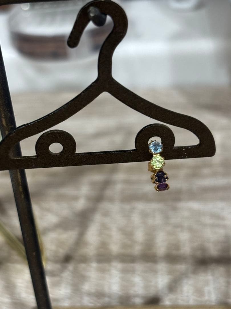 マルチカラー　フープピアス　K18 片耳用