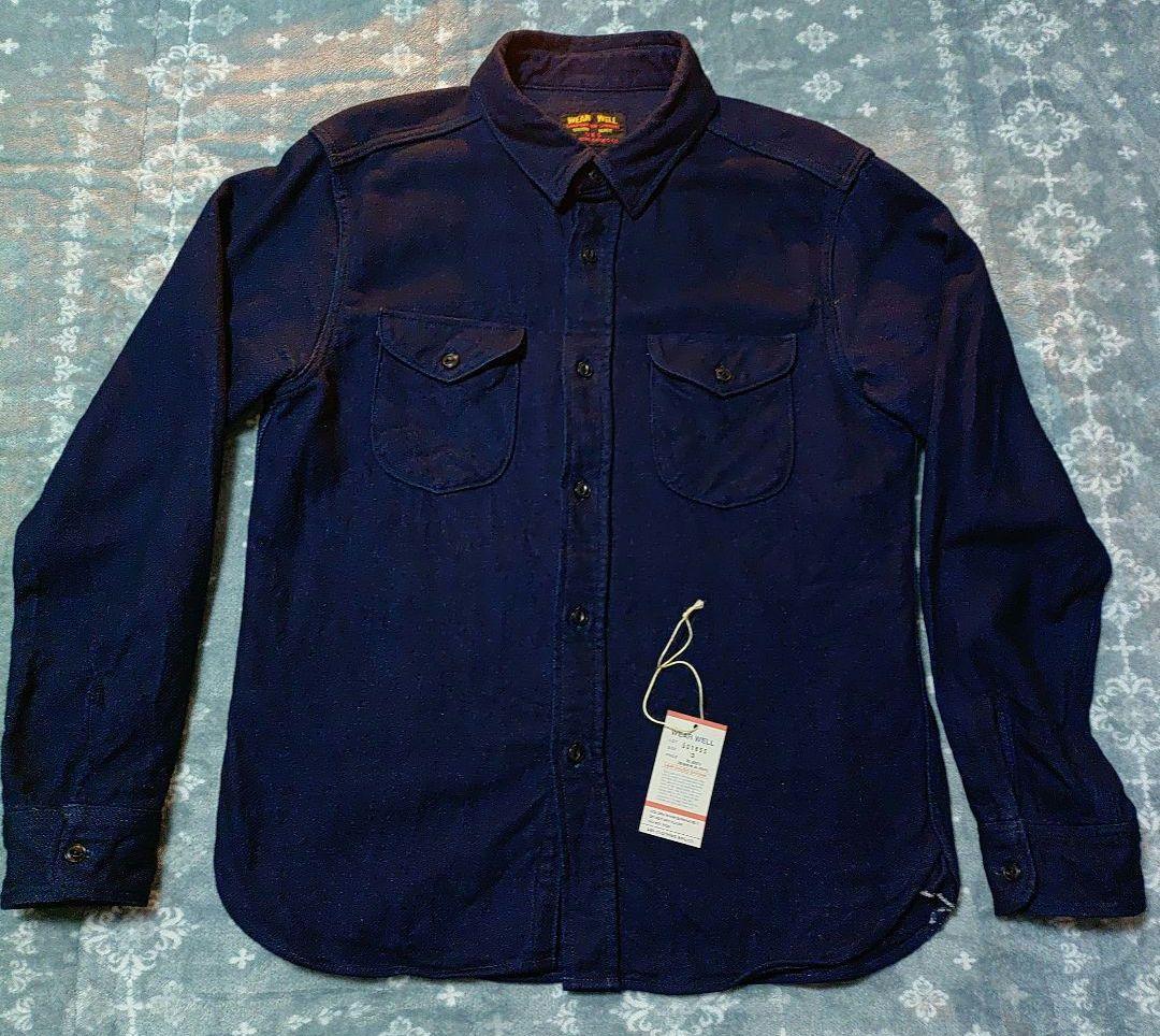 ウエス無地ネルシャツ UES インディゴヘビーネルシャツ No 501655 L
