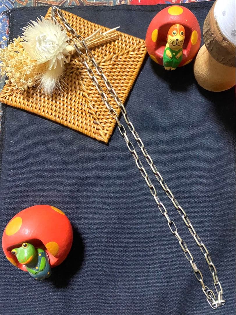 インディアンジュエリー　ナバホ族ハンドメイドチェーン　60cm