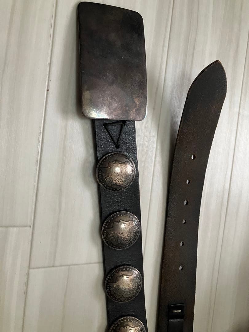 モルガンコンチョベルト シルバーバックル　バイカー