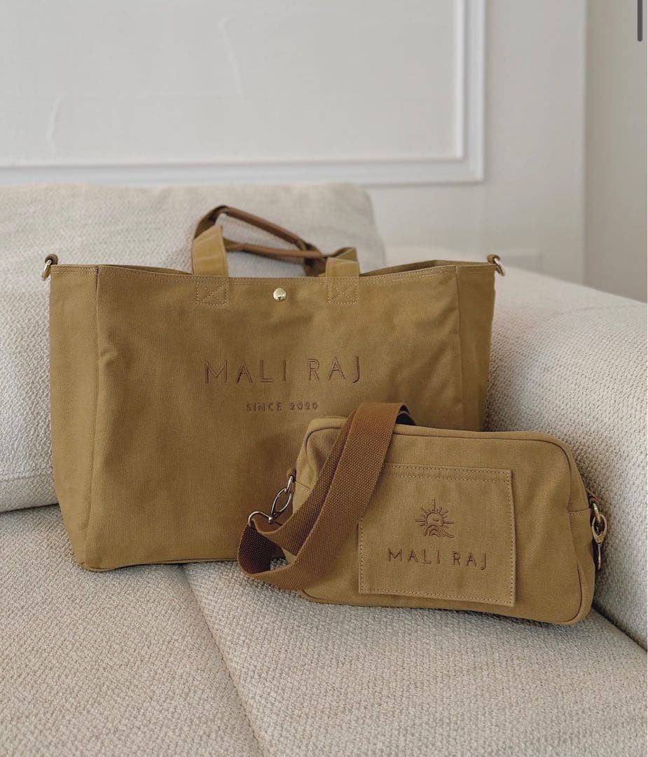 MALI RAJ ベージュ マザーズバッグ オムツショルダーバック セット