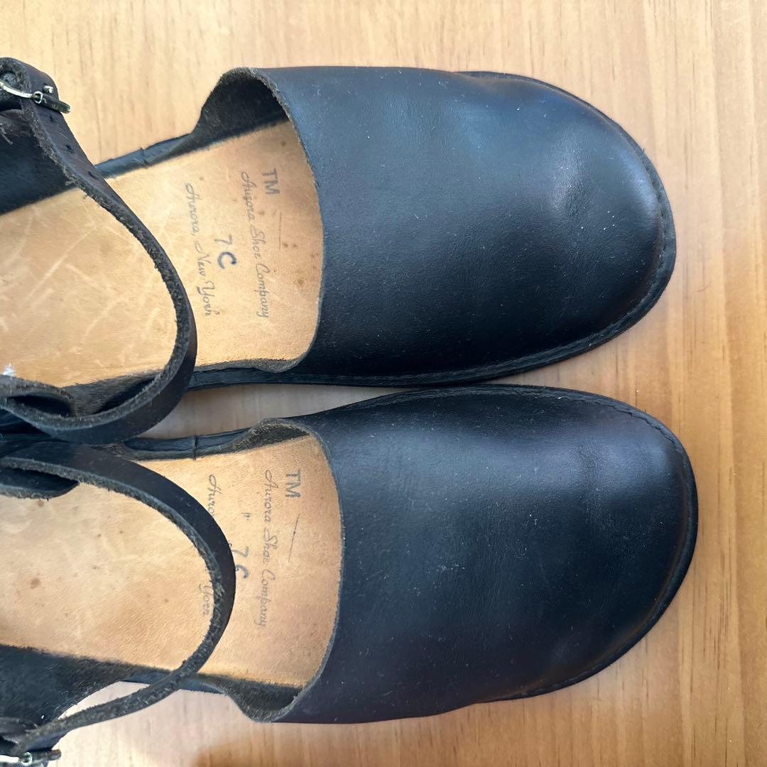 美品 オーロラシューズ ニューチャイニーズ 24cm 7c ブラック