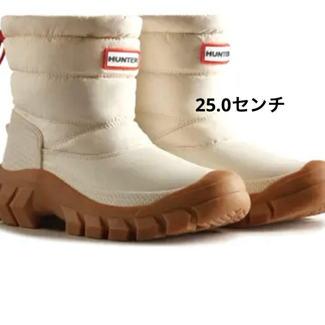 ハンター HUNTER スノーブーツ ホワイト サイズ8　25.0ｃｍ防寒　防水