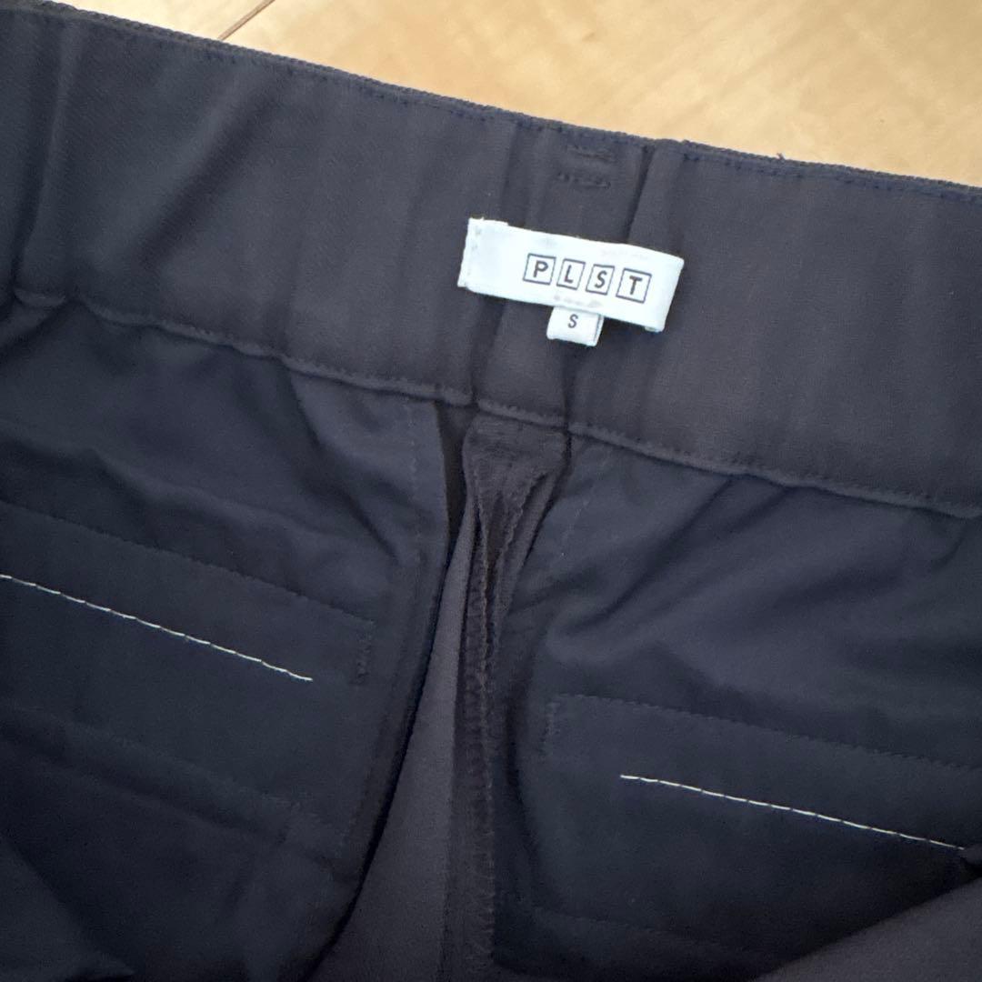 プラステ　リネンブレンド　ジャケットパンツ　セット　ネイビー　S