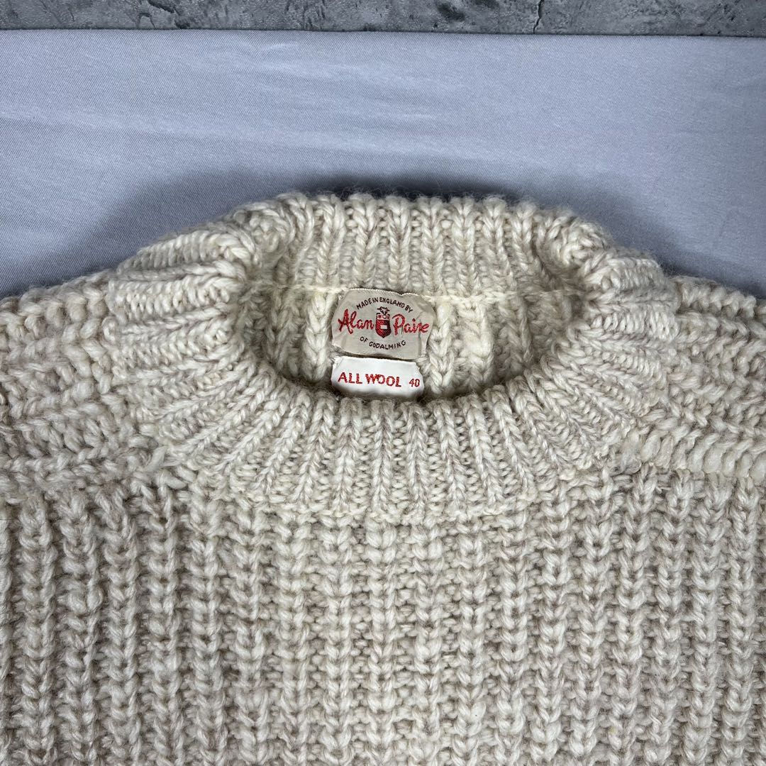 アランペイン ALL WOOL アランニット セーター 英国製 フィッシャーマン