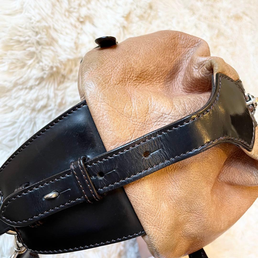 良品★ソメスサドル レザー 本革 ボディーバッグ キャメル