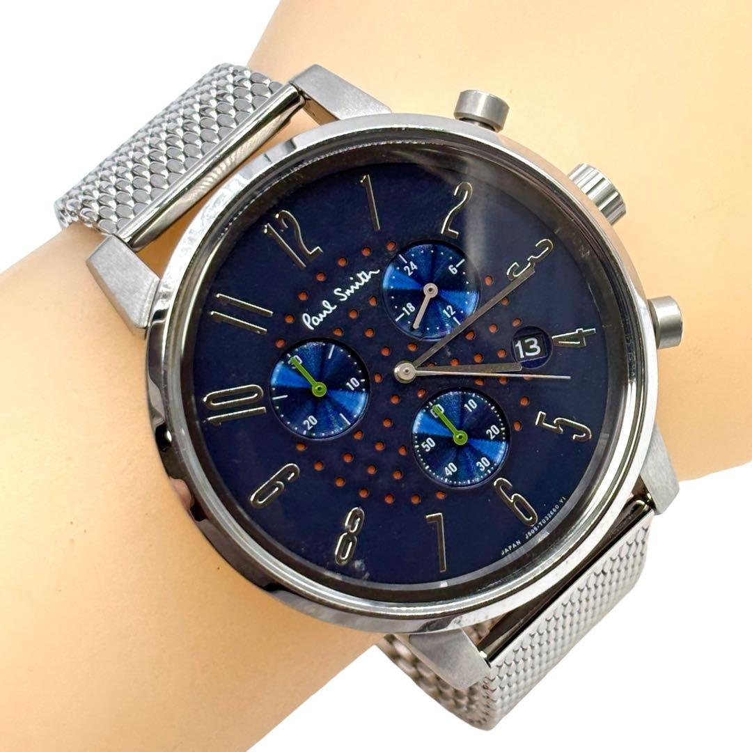 ポールスミス 腕時計 メンズ クロノグラフ J505 メッシュベルト デイト