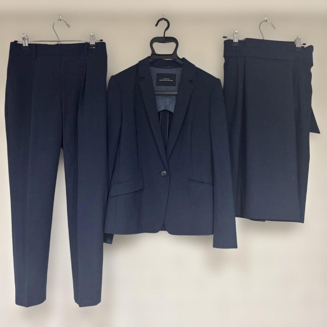 GREEN LABEL RELAXING パンツスーツ上下 ネイビー3点セット