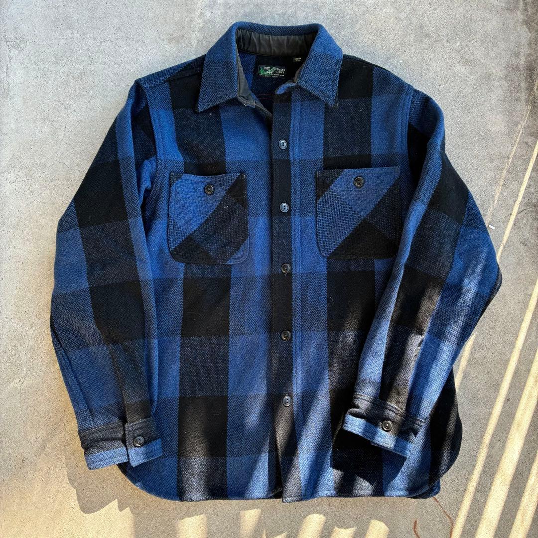 希少 SUGAR CANE ネルシャツ ネイビー/ブラック M 厚手